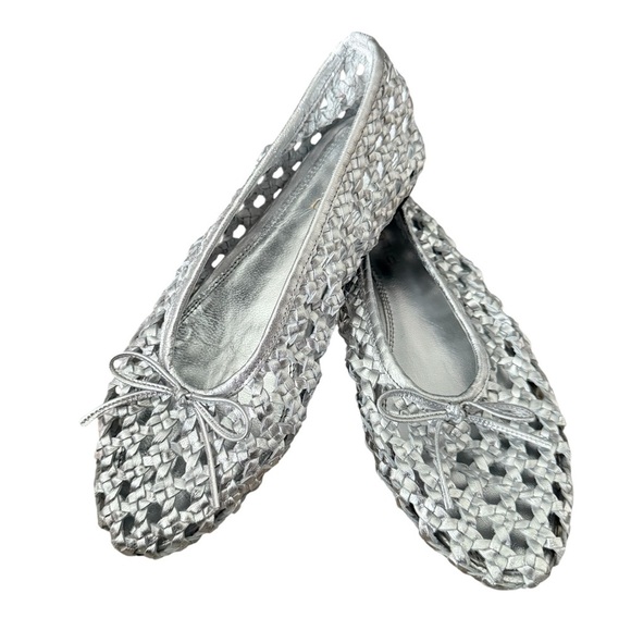 PILCRO Woven Ballet Flats Silver - Picture 9 of 12